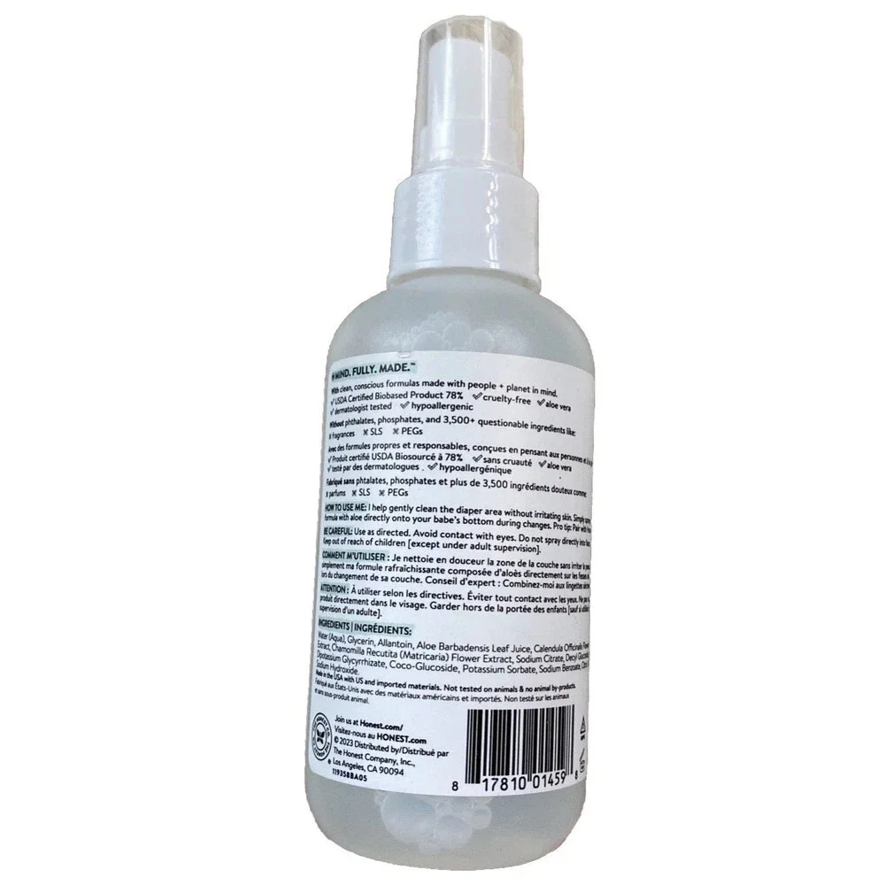 The Honest Company Honest Soothing Bottom Wash Sensitive Aloe Fragrance Free 5oz